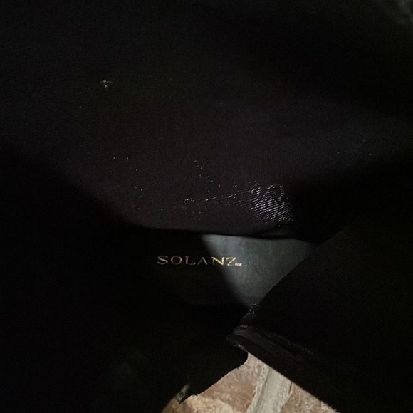 Solanz Full Length Boots Black Tan Zip up Gretchen Wide Calf Women's 9.5 - Picture 9 of 11